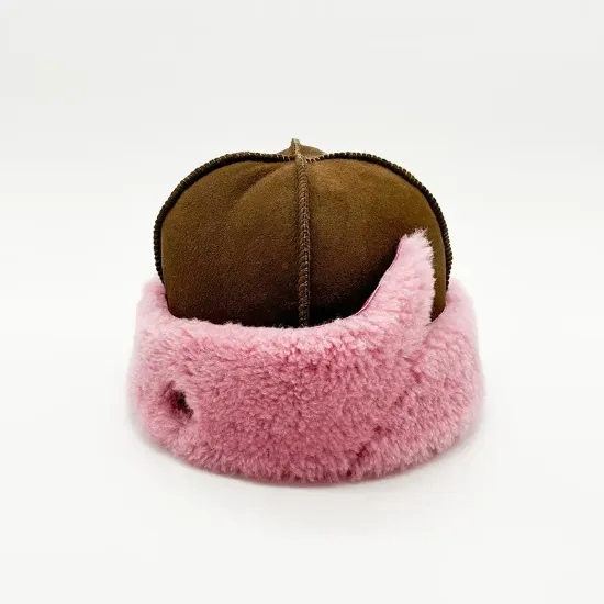 Picture of Sheepskin Hat | Pink / Bark | One Size