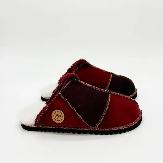 Picture of Sheepskin Mules | Damson / port | Size 8