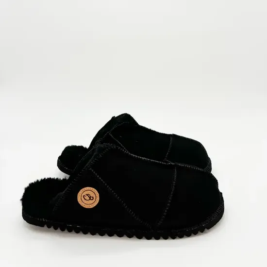 Picture of Sheepskin Mules | Black | Size 9