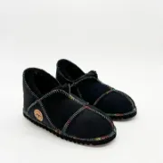 Picture of Sheepskin Slipper | Indigo / Rainbow thread | Size 3