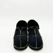 Picture of Sheepskin Slipper | Indigo / Rainbow thread | Size 3