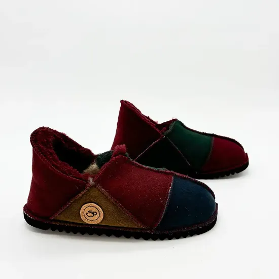 Picture of Sheepskin Slipper | Damson / Bark / Indigo / Forest | Size 4