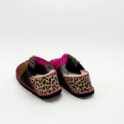 Picture of Sheepskin Slipper | Magenta / Bark / Mocca / Leopard - Low Back | Size 5