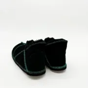 Picture of Sheepskin Slipper | Black / Turquoise thread | Size 10