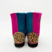 Picture of Traditional Boots | Teal / Magenta / Black with Leopard Heel | Size 6